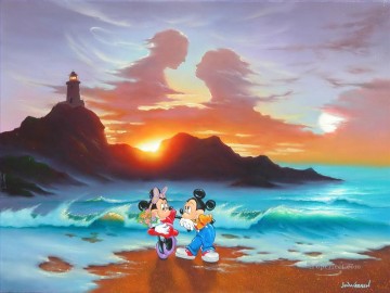 ディズニー ミッキーとミニー ロマンチックな一日 ファンタジー Oil Paintings